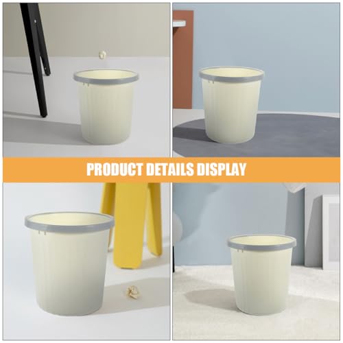Caneca de basura beige de plástico de 12 litros sin tapa miniatura 4