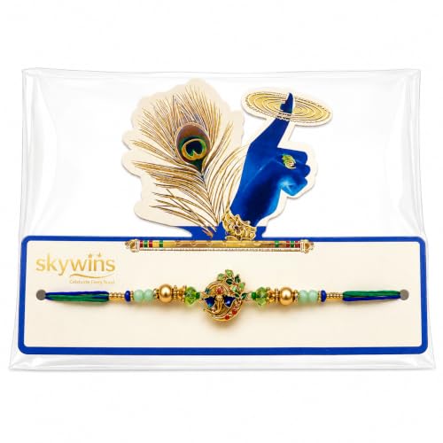 Image of Ganesh Ji Designer Rakhi for Brother with Roli Chawal | Premium Handmade Bracelet Thread | Traditional Raksha Bandhan Gift | Single Rakhi Pack of 1 sk8