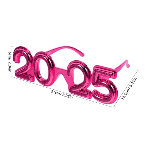 2025 New Years Glasses, 2025 Glasses Frame Happy New Year Eve Eyeglasses Glitter Number Sunglasses Graduation 2025 Party Supplies Rosy2