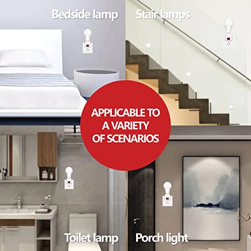 E26/E27 Socket Extension Adapter With Switch,Plug-In Light Socket,Convert Outlet To Light Bulb Socket,Standard Maximum Wattage 60W (2Pack) #TOP6