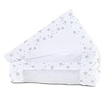 babybay Nestchen Mesh-Piqué passend für Modell Original, perlgrau Sterne weiß