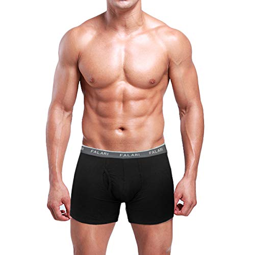 Falari 4-Pack Men's Soft Cotton Boxer Briefs, Lightweight Breathable Underwear with Tear Away Tag4