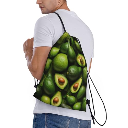 Avocado Pattern Print Drawstring Backpack Sport Bag Sack Cinch Bags,Sports Gym Bag For Women Men,For Travel,Swimming3