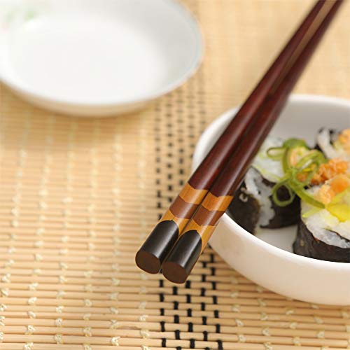 HuaLan Japanese Natural Wood Chopstick Set Reusable Classic Style Chopsticks Non-slip Design Chop Sticks 5 Pairs Gift Set