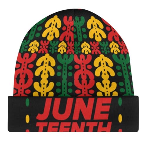 Happy Juneteenth Day Freedom 1865 Kids Beanie Hat for for Girls Boys Children Cap Winter Knitted Chemo Cancer Headwear Accessories Gifts Decoration Black4