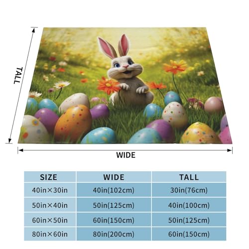 Couverture microfibre légère canapé plaid flanelle pelucheuse Happy Easter - 4