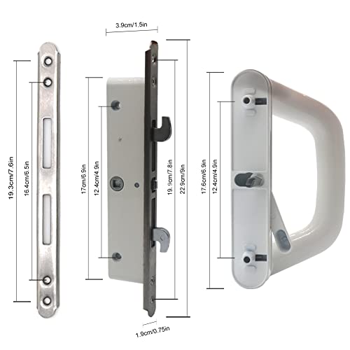 ALLYWASAI Sliding Patio Door Handle Set with Mortise Lock, Suitable for