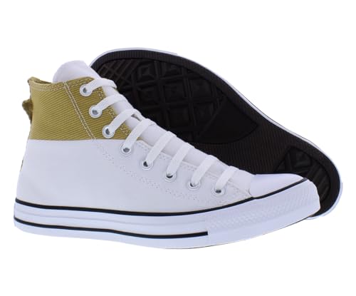 Image of Converse Chuck Taylor All Star Hi Unisex Shoes Size 9.5, Color: White /Dunescape /Open Sesame-White