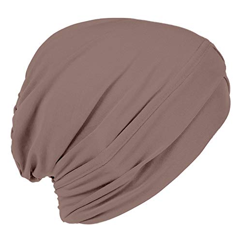 YOFASEN Turbante Mujer - Elasticidad Turbante Sombrero Suave Transpirable Casquillo Gorro de Dormir, Marrón