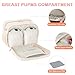 PIIOSER Breastmilk Cooler Bag with Ice Pack, Fits 6 Baby Bottles Up to 9 Ounce, Insulated Bottle Travel Bags with Shoulder Strap-Wearable Breast Pump Carrying Case for Nursing & Working Moms (Cream)