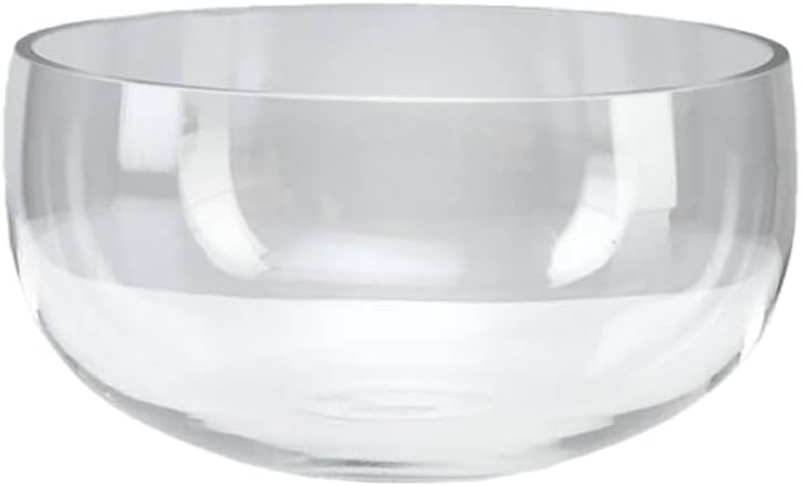 Serene Spaces Living Clear Round Glass Bowl, Decorative Low Glass Vase for Home, Entryway, Wedding, Flower, Floating-Candle, Fruit, Accessories Holder, Measures 6" Diameter & 3" Tall