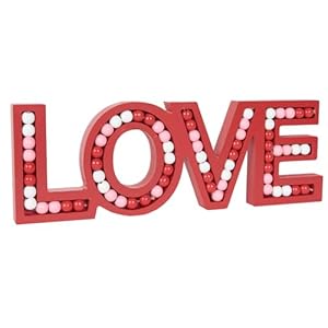 OMISHE LOVE Sign for Tabletop or Wall Hanging, Freestanding Rustic Beaded Letters for Farmhouse Home Table Decor, Gift for Wedding, Housewarming, Valentines Day, Thanksgiving, Red OMISHE LOVE Sign for Tabletop or Wall Hanging Freestanding Rustic Beaded Letters for Farmhouse Home Table Decor Gift for Wedding Housewarming Valentines Day Thanksgiving Red