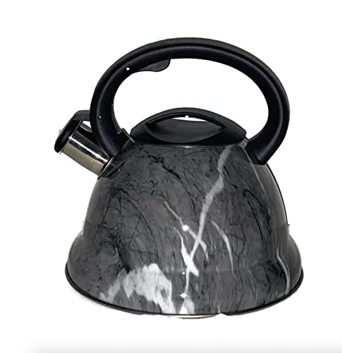 2021 Latest Whistling Kitchen Kettle 3.4 Qt. for Electric, Ceramic, Induction, Halogen ovens Modern Chic Style design Loud Whistle - 3.2L (Grey) (0085)