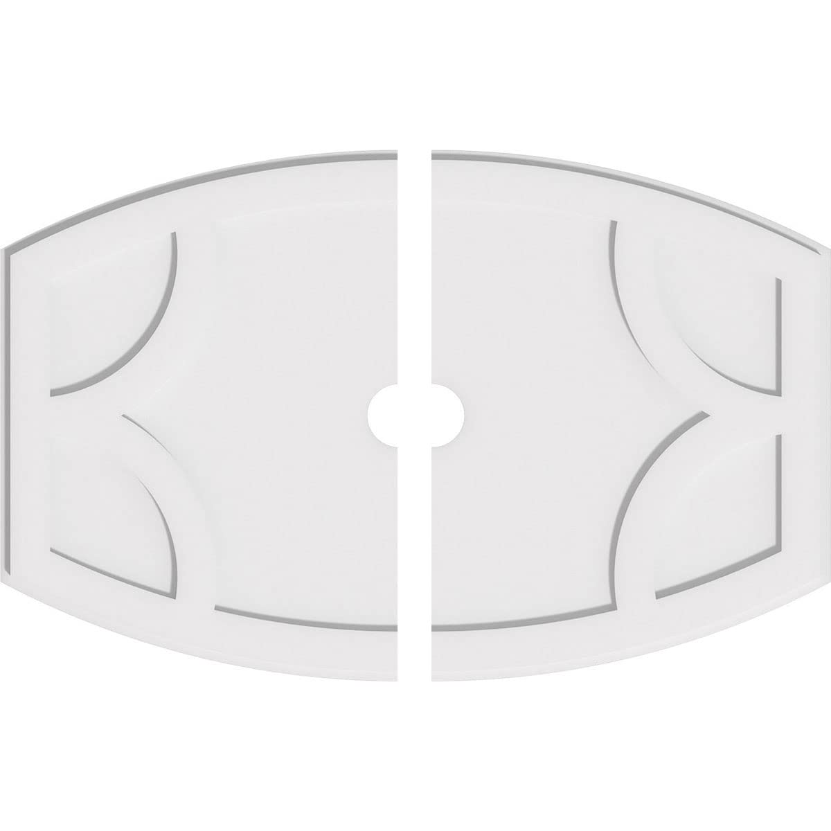 Ekena Millwork CMP38X25KY2-03000 Kailey Architectural Grade PVC Contemporary, Two Piece Urethane Ceiling Medallions 38"W x 25 3/8"H x 3"ID x 20 1/2"C x 1"P