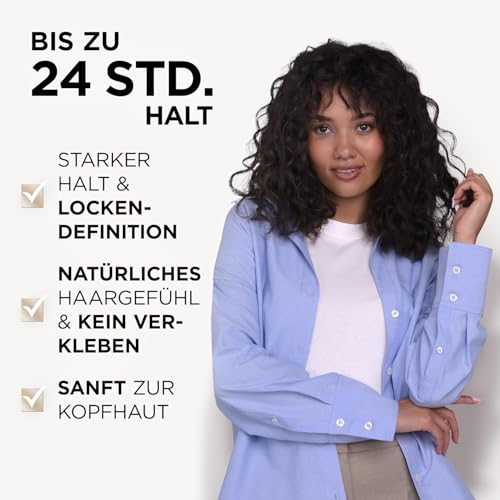 Wellaflex Locken & Wellen Schaumfestiger für Frauen | Bis zu 24 Std. starker Halt | Für schwungvolle Locken | Sanft zur Kopfhaut, dermatologisch getestet | Frei von Silikonen | Haltegrad 3 | 200ml