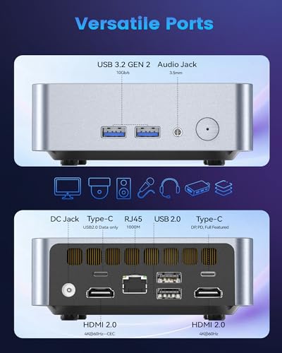 Image of Getorli Mini PC AMD Ryzen 5 3501U (4C /8T, Max 3.7GHz) Small Desktop Computer 16GB DDR4 RAM 512GB NVMe SSD Budget Micro Compact PCs 4K HD Dual HDMI WiFi 6 BT5.3 Prebuilt OS-Home Office Gaming Streaming