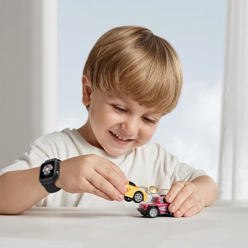 Compatible with Kids Apple Watch Band with Case, Elastic Nylon Strap with Adjustable Snap-On Clasp for iWatch 38/40/41mm & 42/44/45mm with Bumper Boys Girls (38/40/41mm, Black) by NewJourney - Used condition - Image 5
