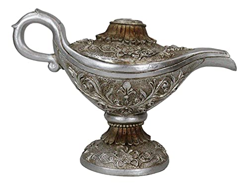 Ebros Gift Floral Ornate Aladdin Genie Magical Lamp Shaped