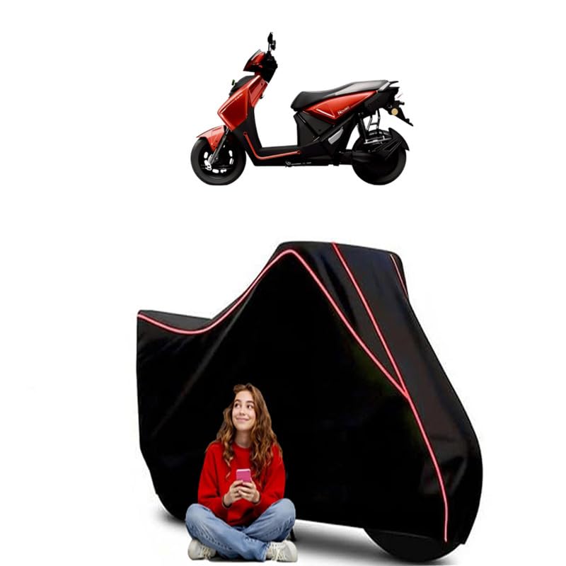 Image of Deltic Legion LFP Scooty Bike Cover Water Resistant Outdoor Use Universal Fit Scooters Motorcycles Heavy Duty UV Protection Dust Rain Scratch Resistant Elastic Bottom Black Blue Piping