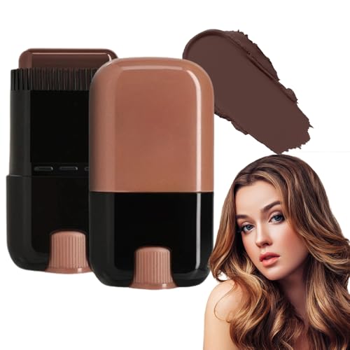 Portable Hair Dye Comb for Gray Hair Coverage, 2025 New 2Pack Safe and Convenient Comb Hair Dye for Quick Touch-ups, Waterproof and Sweat-proof Hairs Dye Stick With Comb (Brown)