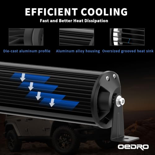 Image of OEDRO 52 Inch LED Light Bar Triple Row 758W Work Light Spot Flood Combo | Off Road Light LED Driving Fog Lights Boat Lighting Fit for UTV ATV Truck SUV w /Wiring Harness
