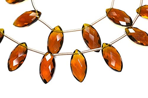 Perles briolette quartz bière LKBEADS pour monter des boucles d'oreilles