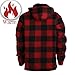 LeeHanTon Stylish Mens Vintage Heavy Sherpa Lined Plaid Coat, Winter Warm Zipper Hoodies Sweatshirt, Men'S Fashion Hoodies Sweatshirts Buffalo Size 2Xl