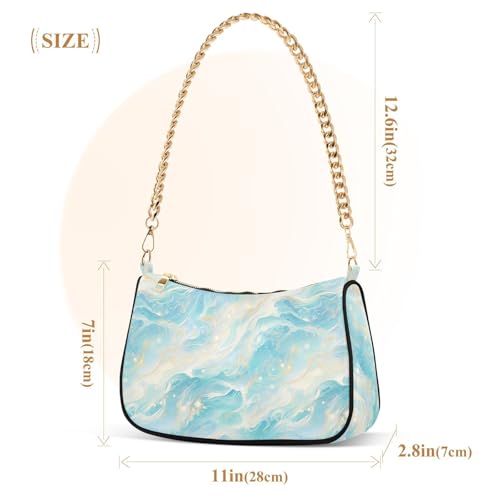 Sac à main blanc sarcelle au contraste tendance et moderne, taille unique - 5