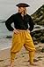 ThePirateDressing Renaissance Medieval Pirate Costume Pants for Men – Captain Cottuy Bard Gypsy Tavern Halloween Cosplay Trousers C1015 [Gold] (Small/Medium)