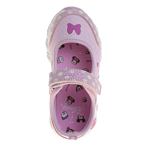 Image of Disney Princess and Minnie Mary Jane Sandals for Girls - Strap Floral Shoes Light-Up Sneakers for Girls - Size Toddler to Little Kids