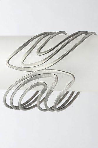 Handmade Silver-plated Filigree Cuff Bracelet,'Loopy'