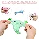 4 Stück Axolotl Squeeze Toy – Stressabbau & Sensorisches Spielzeug, Squishy Anti-Stress Spielzeug für Kinder & Erwachsene, Glitzernde Axolotl Fidget Toys(Grün, Blau, Pink, Weiß)