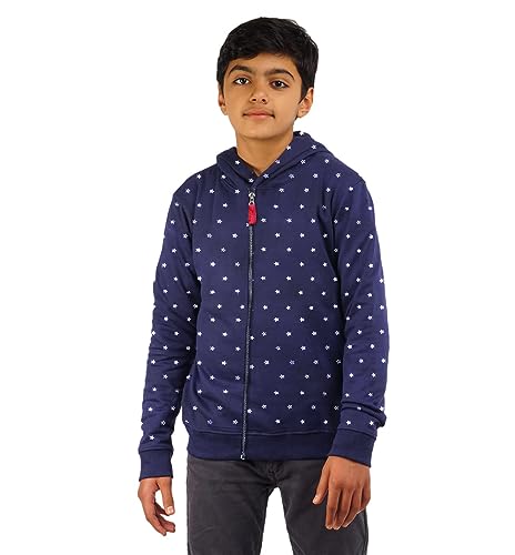 Image of Clotth Theory Boy's Fleece Solid Color Blocked Hooded Sweatshirt Jacket
