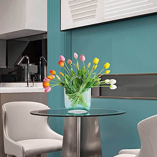 5Pcs Latex Yellow Artificial Tulips Flowers, Real Touch Faux Flower , Diy Bouquets Floral Arrangement For Home Table Centerpiece Wedding Party Decoration , Gifts For Women #TOP3