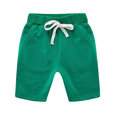 XINNE Unisex Kids Drawstrings Pants Baby Children Causal Sport Active Shorts Green Cover