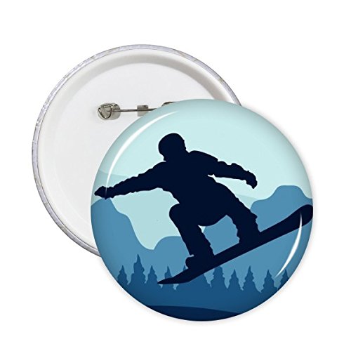 Badge Ski aquarelle lot de 5 broches de décoration pour vêtements de sports d'hiver