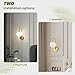 Plug in Wall Sconces Decor Set of Two, Modern Gold Globe Wall Lamp, Stepless Dimmable Gooseneck Wall Light for Living Room Bedroom Hallway, Milky White Glass Shade, 2-Pack E12 Bulb, Optional Hardwired