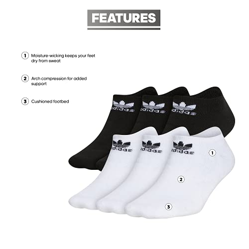 adidas Originals Kids-Boy's/Girl's Trefoil Cushioned No Show Socks (6-Pair)2