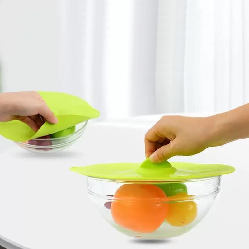 Miniatura 2 de Paquete de 5 tapas de silicona resistentes al calor para salpicaduras de microondas, tapas de succión reutilizables para almacenamiento de