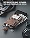 VULKIT Mens Wallet RFID Protected with POP UP Credit Card Ejector Case, ID Window, Zipper Pocket for Coins and Compartment for Bills/Banknotes, Coffee Brown