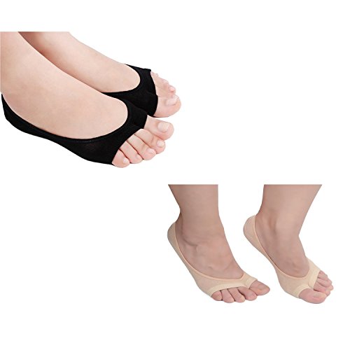 seven wolves Womens Peep Toe Socks 6 Pairs, Toeless Cotton No Show Socks Non Slip Shoe Liner3