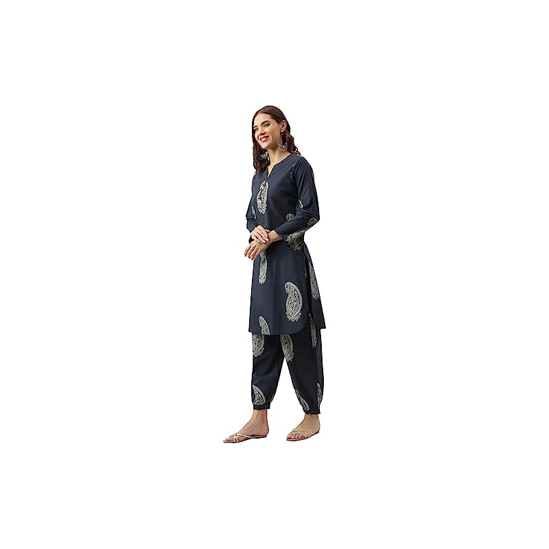 Divena Black Cotton Paisley Print Kurta Hem Cuffed Pant Co-ord Set - Image 3