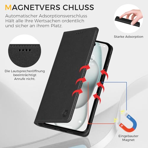 Kirnntca Handyhülle für iPhone 15 Hülle, Kartenfach Premium PU Leder Klapphülle Schutzhülle… – Ansicht 3