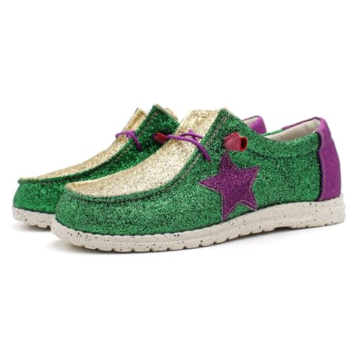 Laforst Mardi Gras Women's Nonslip Sneaker Glitter Shiny Sequin Party Shoes GN 7 Green