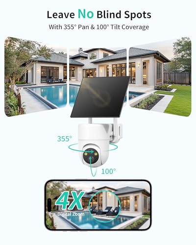 Image of LIWAN 4G LTE Cellular Security Cameras Wireless Outdoor, 2K Off-Grid Cam | 2-Pack No WiFi Security Camera with SIM Card, Solar Powered, Color Night Vision, 360 View for Farm, Cabin, Construction Site