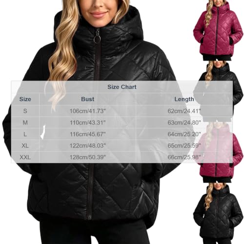 Womens Quilted Puffer Jacket Winter Warm Stand Collar Coats with Pockets - image 4