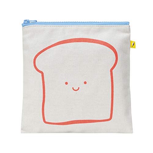 Fluf Zip Snack Sack: Reusable Snack & Sandwich Bag, Zipper Closure | 100% organic cotton with RPET lining | Tested Food-Safe | Rinsable & Machine Washable (Bread Orange, Sandwich)