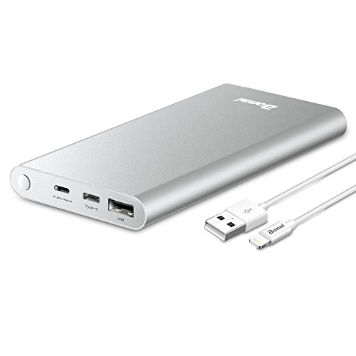 Power Bank, BONAI 12000mAh Portable Charge Travel, (Aluminum)(Powerful) USB C High-Speed 3.0A Input/Output