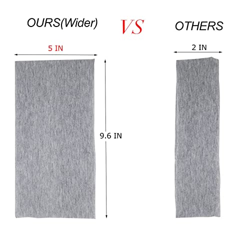 Yeshan Pack Of 12 Wide 5 Inch Wicking Stretchy Athletic Bandana Headbands / Head Wrap / Yoga Headband / Head Scarf / Best Looking Hairband For Sports Or Fashion,Candy Colors In Wide #TOP4