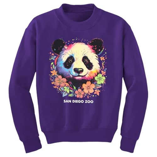 San Diego Zoo Colorful Garden Panda Kids Sweatshirt, Cotton Blend, Kids Pullover